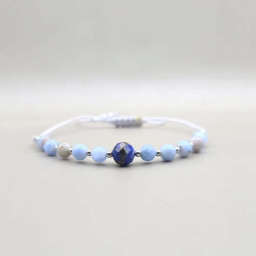 bransoletka line chalcedon lazuryt lapis lazuli