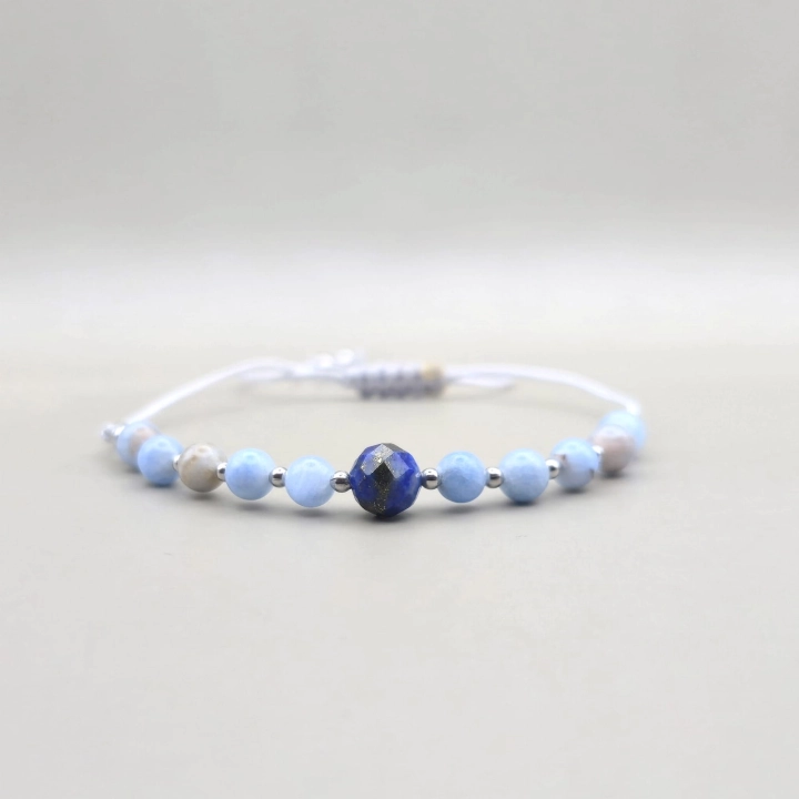 bransoletka line chalcedon lazuryt lapis lazuli