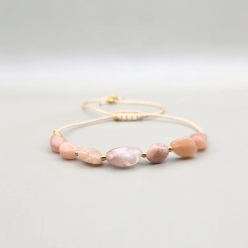 bransoletka line agat kwiatowy sunstone