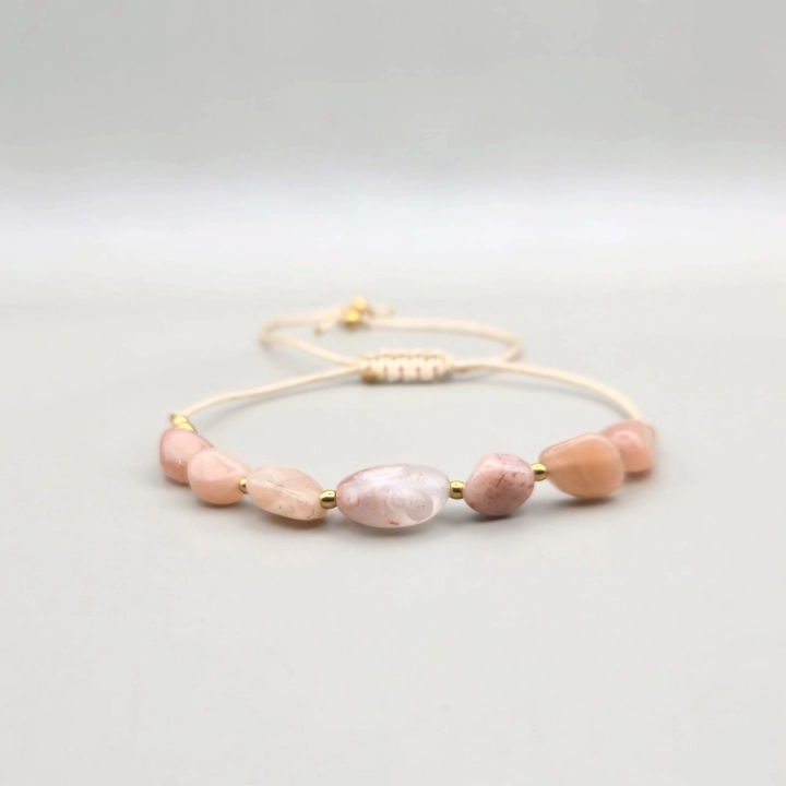 bransoletka line agat kwiatowy sunstone