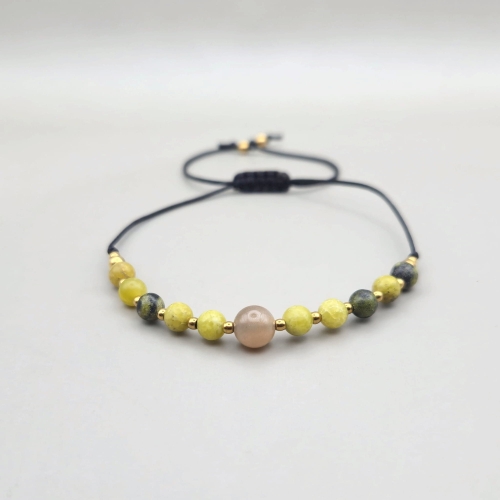bransoletka line turkus żółty moonstone kamień księżycowy