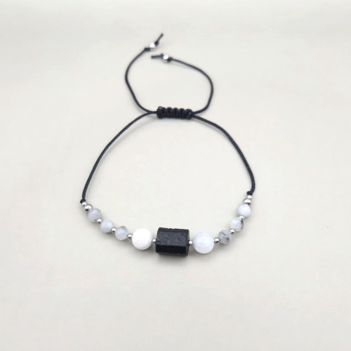 bransoletka line turmalin moonstone kwarc z turmalinem