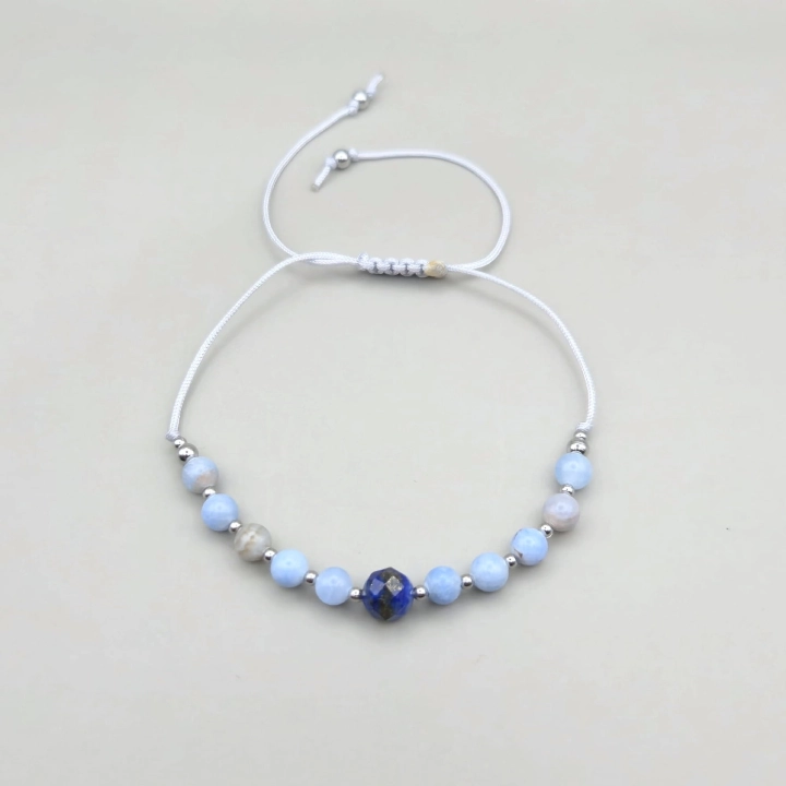 bransoletka lazuryt lapis lazuli chalcedon